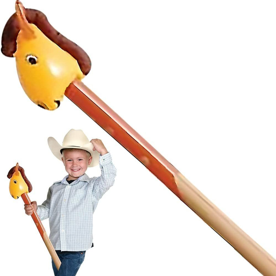 Inflatable Riding Horse, 1 Piece, 56" Stick Horse Inflate, Cowboy Toy for Kids, Inflatable Horse on a Stick for Hours of Fun, Cowboy Costume Accessory for Boys and Girls
