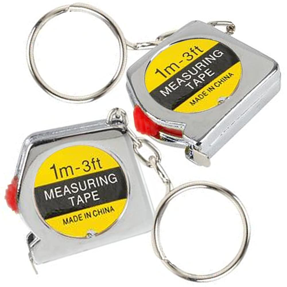 1.5 Tape Measure Keychains for Kids, Set of 12, Functional Mini Tape  Measures with Stable Slide Lock, Birthday Party Favors, Goody Bag Fillers,  Prize