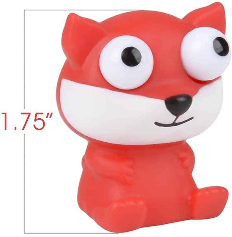 Squeezy Stress Relief Toy Animal with Pop Out Eyes for Kids, Set of 20