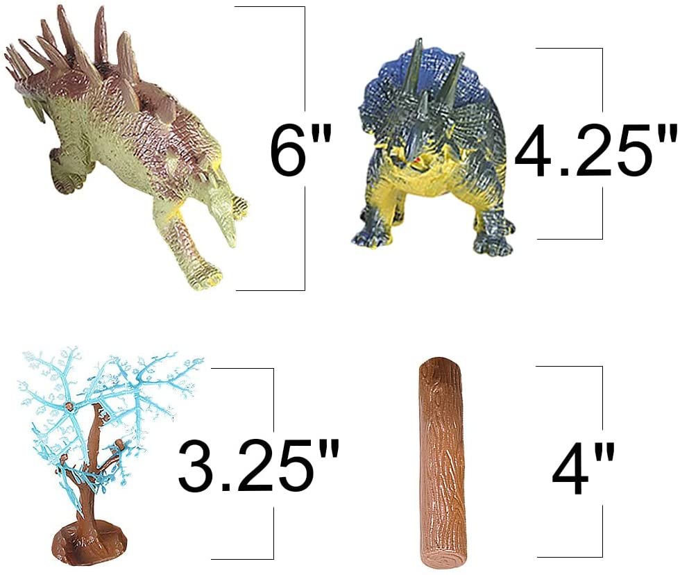 Dinosaur Playset for Kids, Dinosaur Bucket Set with 20 Pieces Including Dinosaur Figurines and Play Mat, Engaging Dinosaur Toys for Girls and Boys, Dinosaur Birthday Party Supplies