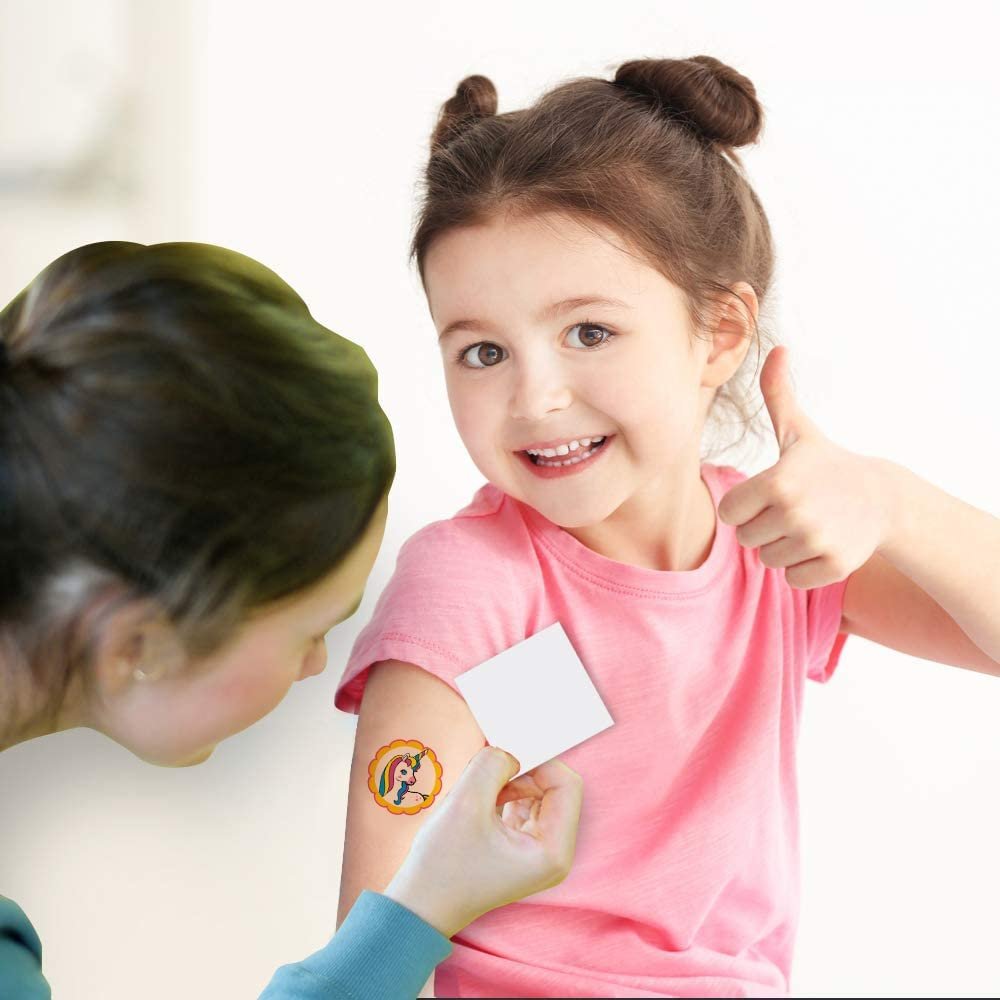 Unicorn Temporary Tattoos for Kids, Assorted Non-Toxic 2" Tats - Bulk Pack of 144