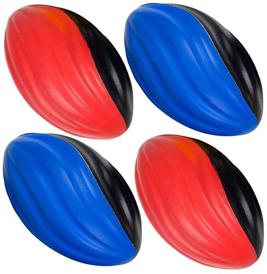 Flying Maze Two-Toned Mini Spiral Footballs for Kids, Set of 4, Fun Foam Sports Toys for Outdoors, Indoors, Pool, Picnic, Camping, Beach, Sports Party Favors for Boys and Girls