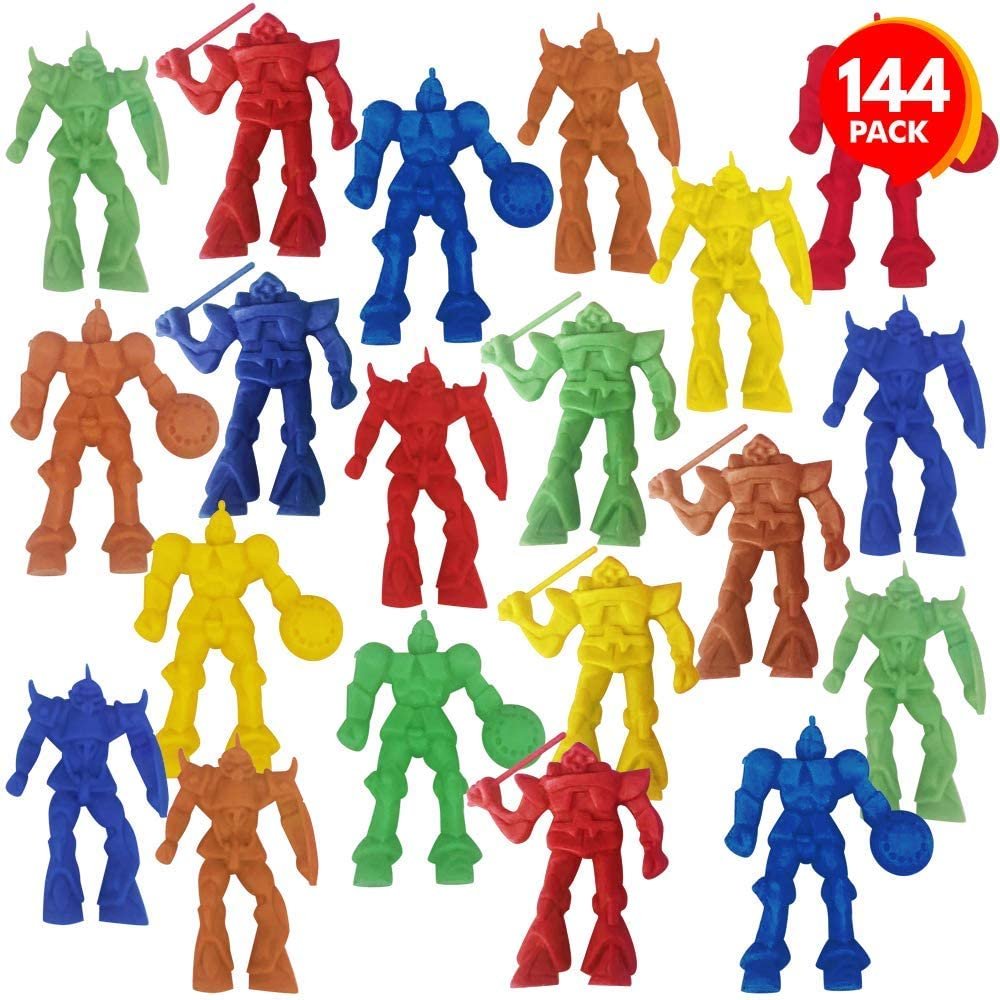 Mini Robot Action Figurines Assortment, Bulk Pack of 144, Assorted