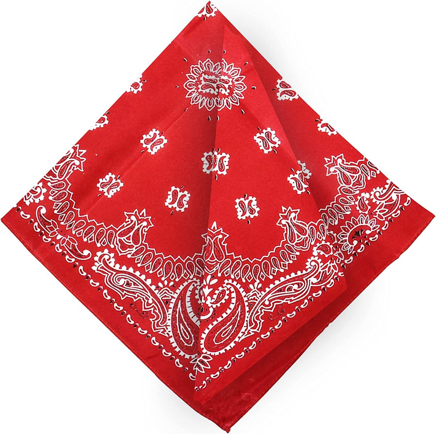Red Paisley Bandanas for Kids and Adults, Pack of 3 Polyester Bandana Headbands, Bandanas for Costume, Toy Story Party Favors, Cowboy Supplies, Decorations