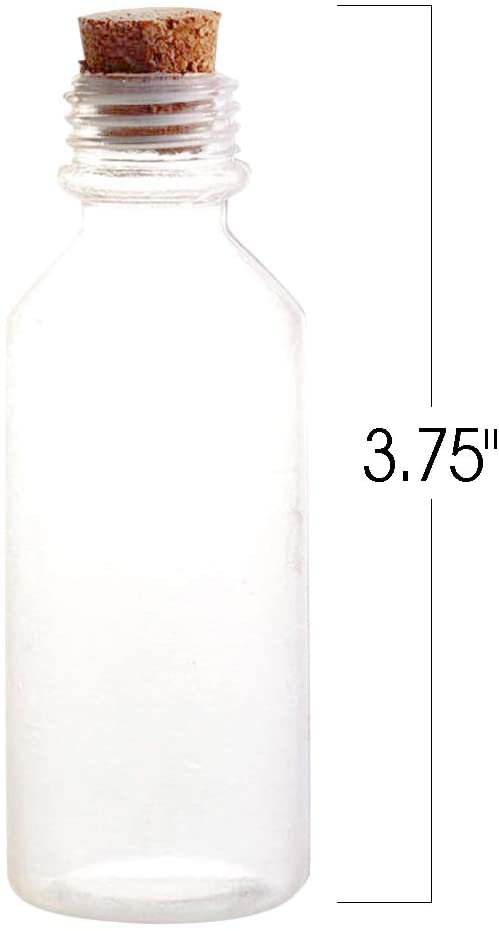 Plastic Sand Art Bottles with Corks - Pack of 12 - 2oz Clear Containers for Sand Art, Message in a Bottle, Wedding Invitations, Fun Arts and Crafts Supplies for Kids - Sand not Included…