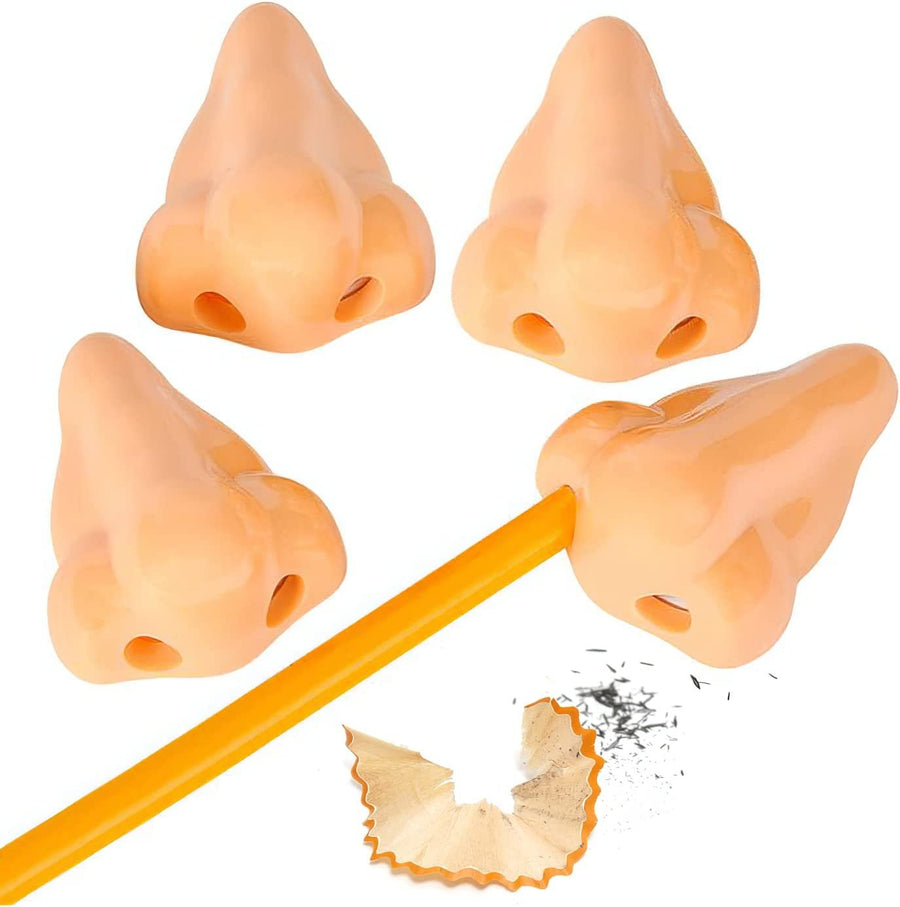 Nose Pencil Sharpeners for Kids - Pack of 12 - Funny School Supplies for Boys and Girls, Cool Stationery Birthday Party Favors for Toddlers, Classroom Teacher Rewards and Prizes
