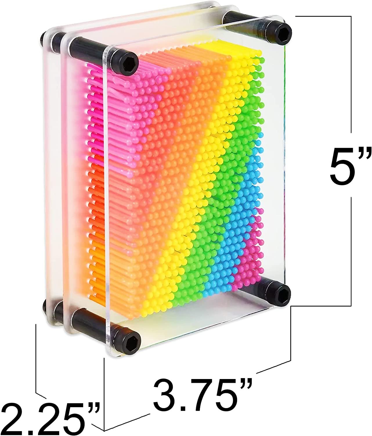 Rainbow 3D Pin Art Toy, Colorful Pin Art Board Sensory Toy for Kids (Set of 2)