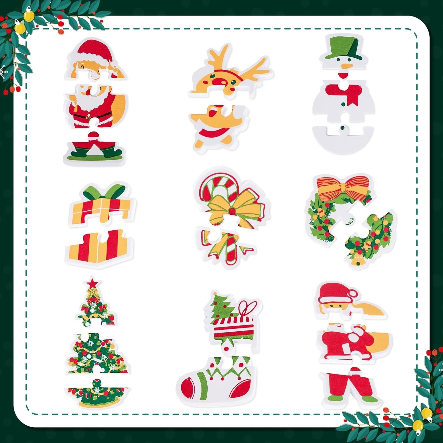 Christmas Puzzle Toys for Babies - 9 Puzzles - EVA Christmas Baby Puzzle Toys for Infants That Float in Water - 9 Kids Christmas Puzzle Designs - Holiday Stocking Stuffers