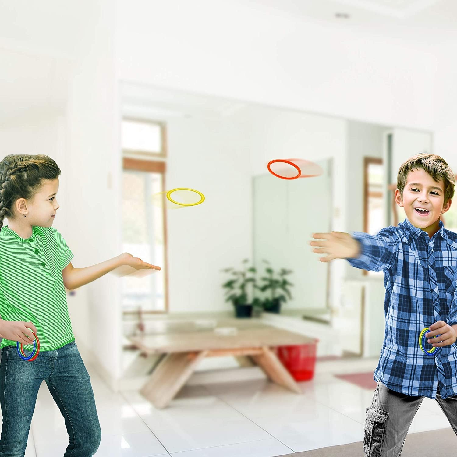 Gamie Carnival Cane Rack Rings - Set of 12 - Colored Hoops for Ring Toss Games and More - Durable Plastic - Carnival Supplies for Party Activities, Outdoor and Indoor Fun