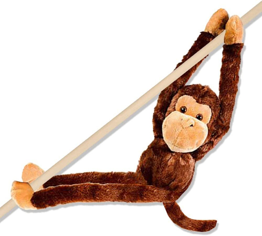Long Arm Plush Monkey, 23" Hanging Monkey with Connectable Limbs, Ultra Soft and Huggable Stuffed Animal for Kids, Cute Home and Nursery Décor, Best Birthday Gift Idea