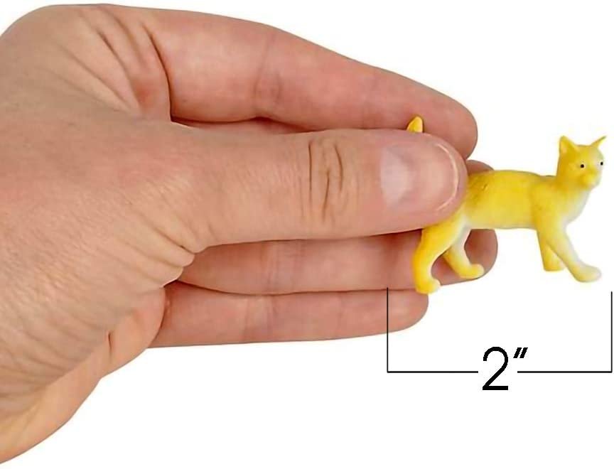 Mini Cat Figurines Set for Kids - Pack of 12 - Assorted 2" Small Cat Figures, Sturdy Plastic Toys, Fun Birthday Party Favors, Great Playset for Boys and Girls Ages 3+