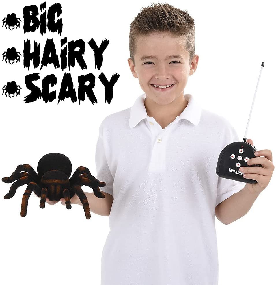 Remote Control Spider / Tarantula, Spooky Furry RC Spider Prank Toy with 8 Moving Legs