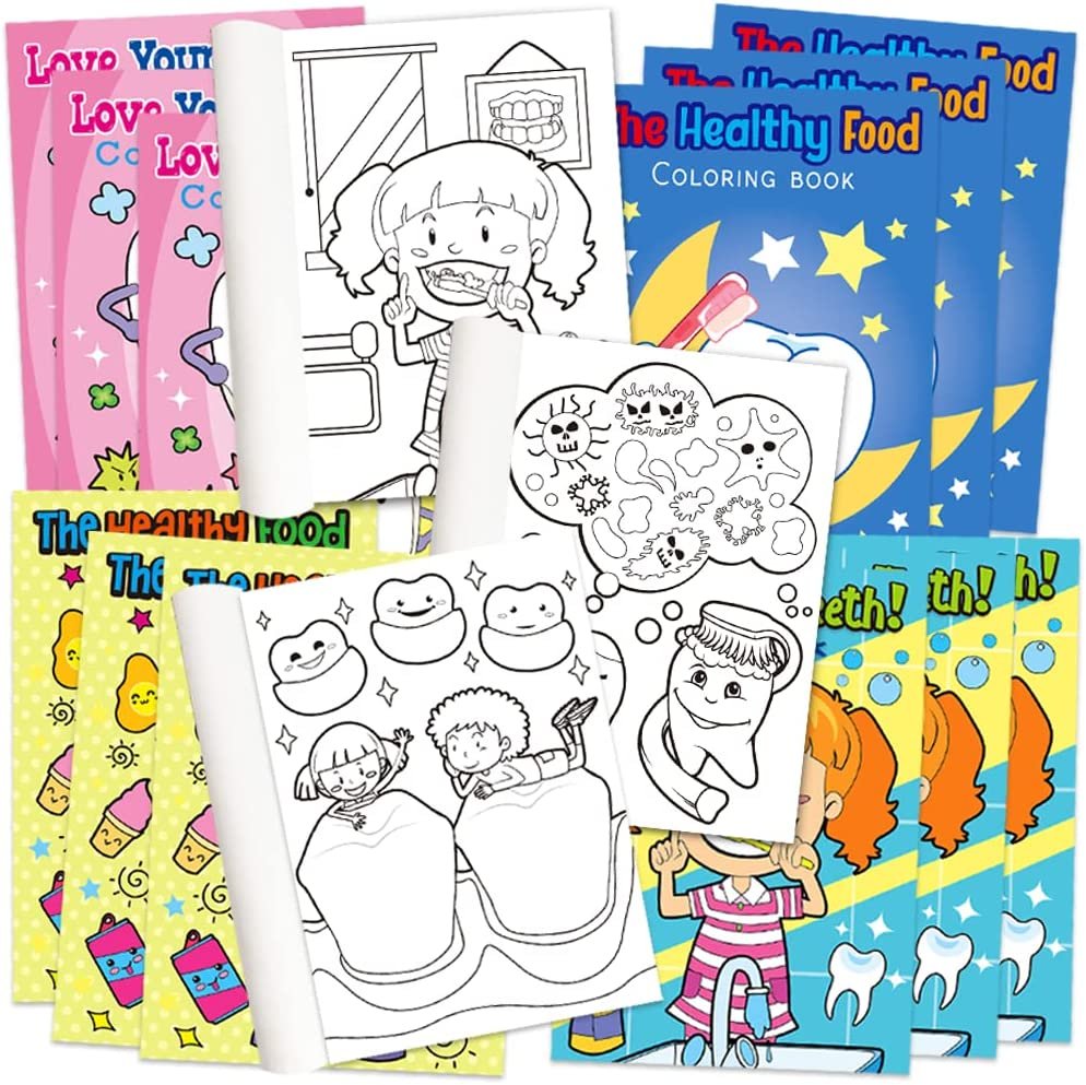 ArtCreativity Space Coloring Books for Kids, Blue, 5 x 7 inch, 72 Pages Set of 12 Party Bag Fillers