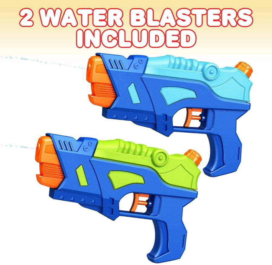 Water Blasters, Set of 2, Water Squirt Guns for Kids in Vibrant Colors, Futuristic Water Shooting Pistols, Toys for Swimming Pool, Beach and Outdoor Summer Fun