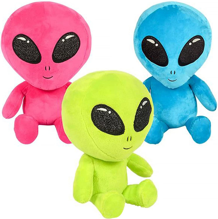 Plush Alien Stuffed Toys for Kids, Set of 3, Super Soft Stuffed Space Toys in Vibrant Colors, Galaxy Party Decorations, Outer Space Party Favors, Huggable Space Alien Gifts for Kids