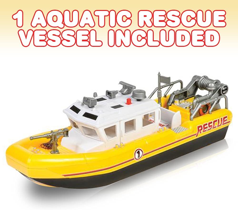 Aquatic Rescue Vessel, Battery-Operated Toy Ship for Kids, Floats in Water, Floating Bathtub and Pool Toy for Boys and Girls, Best Birthday for Children