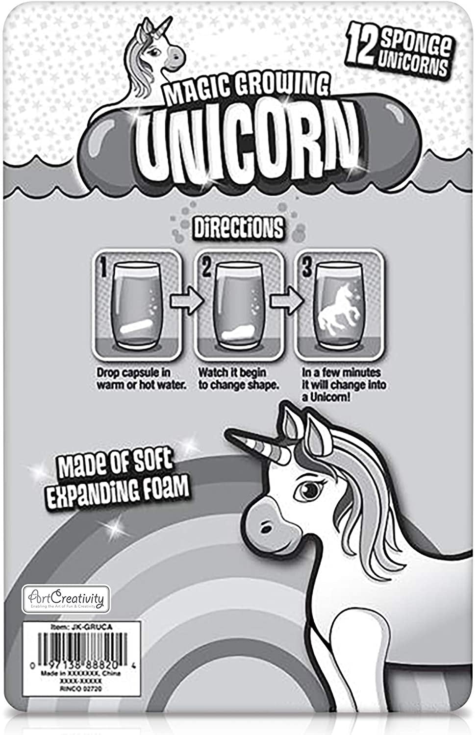Magic Growing Animal Capsules, 6 Theme Packs with 12 Capsules Each - Unicorn, Mermaid, Dinosaur, Sea Life Animal, Wild Animal, Farm Animal- Magic Grow Water Toys Party Favor Set for Kids
