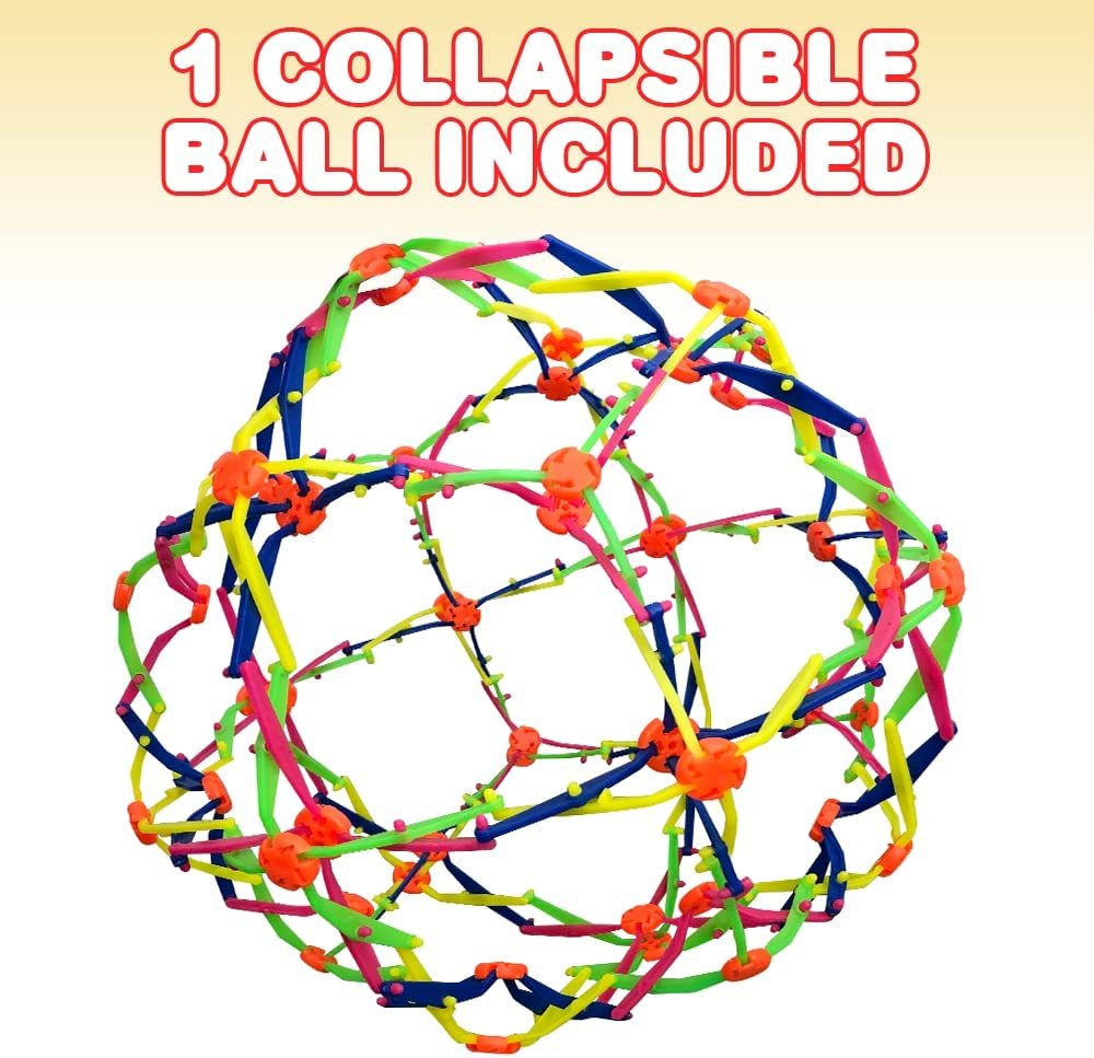 Collapsible Ball Toy, 1 Piece, Expanding Mini Sphere for Kids, Stress Relief Fidget Toy for ADHD, Anxiety, Autistic Children, Great Party Favor and Gift for Boys and Girls