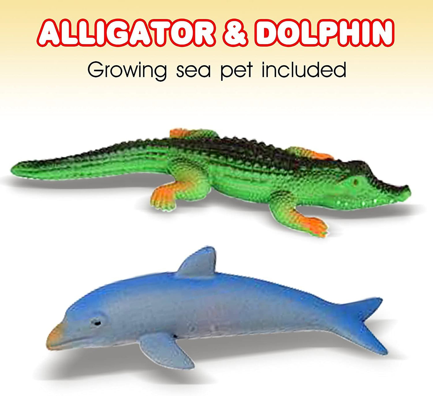Growing Sea Animals by 6 Different Water Expanding Sea Creatures - Grows 6X Larger - Amazing Sensory Jelly-Like Toy - Fun and Educational Gift for Boys and Girls.