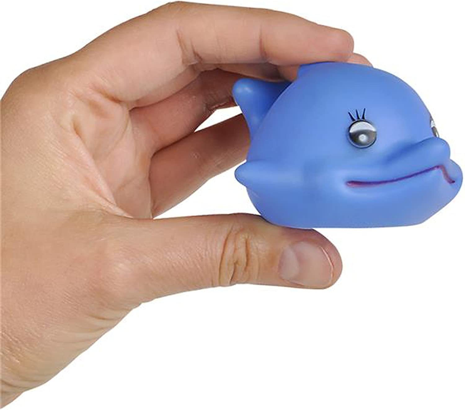 Floating Dolphin Bath Play Set - 4 Piece Fun Water Bathtub Toys for Kids - Non Toxic Playing Kit for Tub, Pool, Beach - Great Gift Idea for Boys, Girls, Toddlers, Babies - Blue