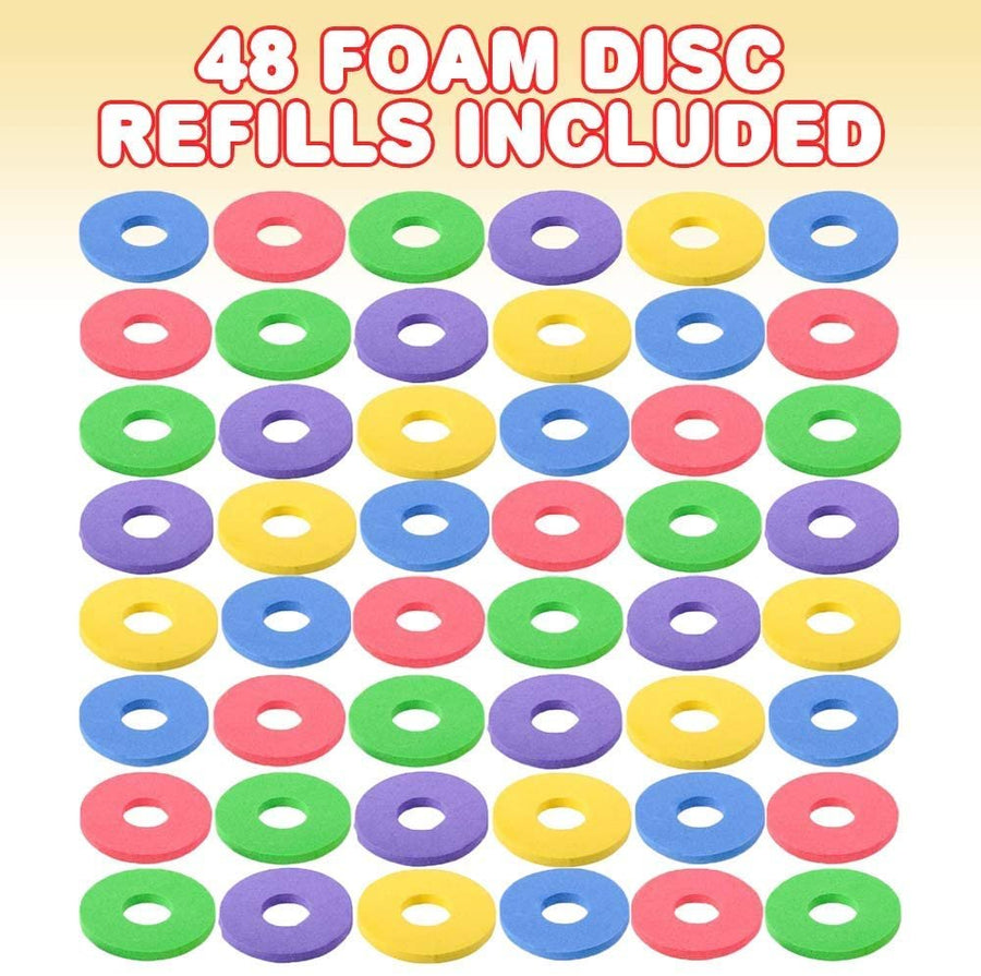 Foam Disc Refill, Set of 48, Refill Pack for Disc Launcher Gun Set, Assortment of Colors, Quality Foam, Outdoor Games and Activities for Summer, Backyard, and Picnic Fun
