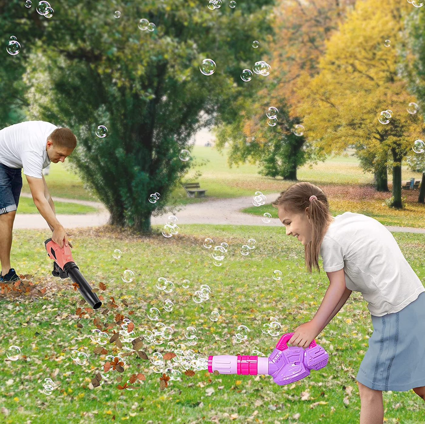 Bubble Leaf Blower, Outdoor Bubble Machine for Toddlers