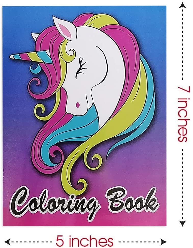 Unicorn Coloring Books for Kids, Set of 12, 5 x 7" Small Color Booklets, Fun Treat Prizes, Favor Bag Fillers, Birthday Party Supplies, Art Gifts for Boys and Girls