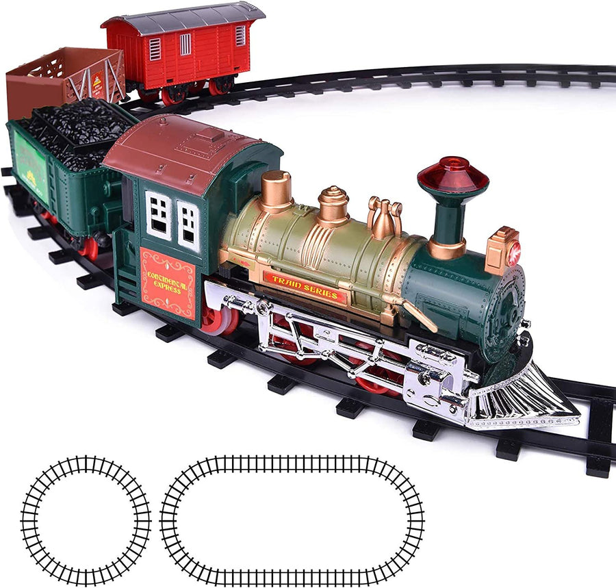 Deluxe Train Set for Kids, Battery-Operated Train with Cars & Tracks