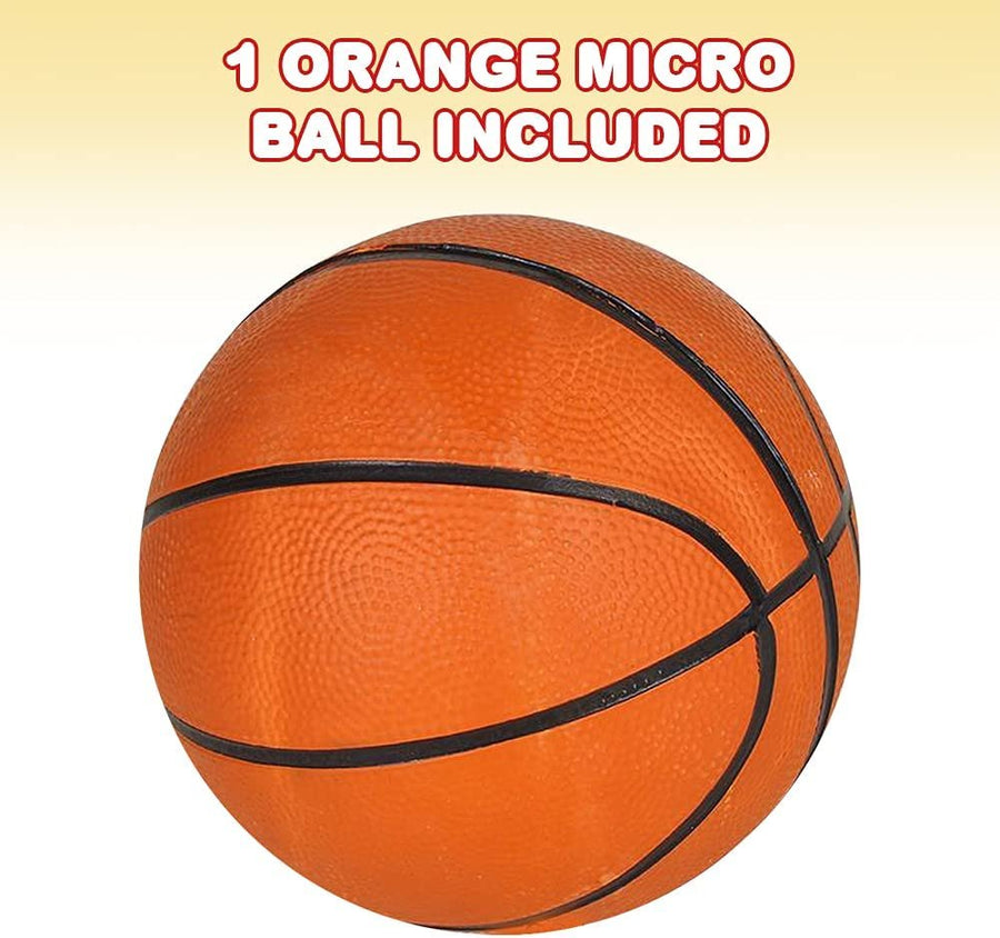 Mini Orange Micro Basketball for Kids, Bouncy 5" Kick Ball for Backyard, Park, and Beach Outdoor Fun, Durable Outside Play Toys for Boys and Girls - Sold Deflated