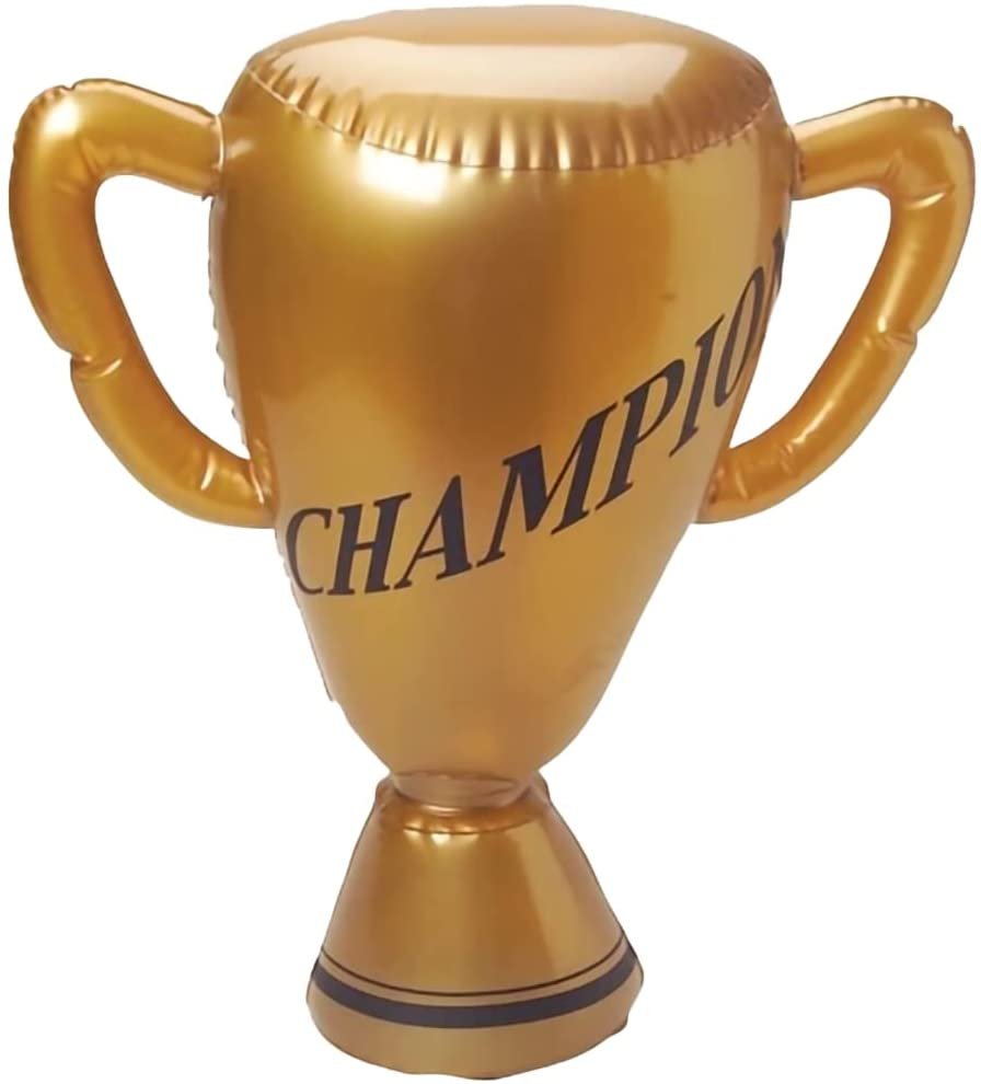 Inflatable Trophy for Kids, 1 Piece, Large 14.5" Trophy Inflate with Weighted Bottom, Great for Family Backyard Games, Baseball Party Decorations and Carnival Party Decorations