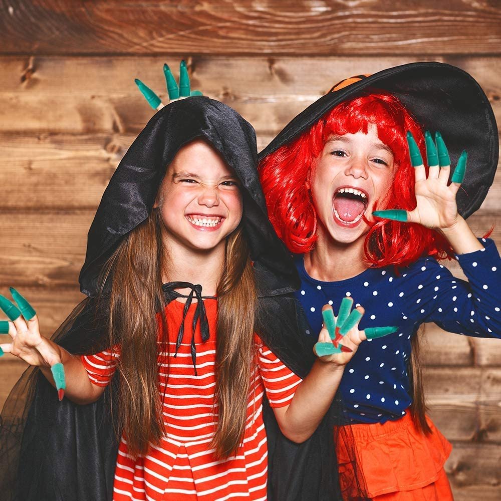 Spooky Witch Fingers, Set of 48, Fake Fingers for Monster, Alien, or Zombie Halloween Costume, Fun Guided Reading Pointers for Kids, Non-Candy Halloween Treats and Goodie Bag Fillers