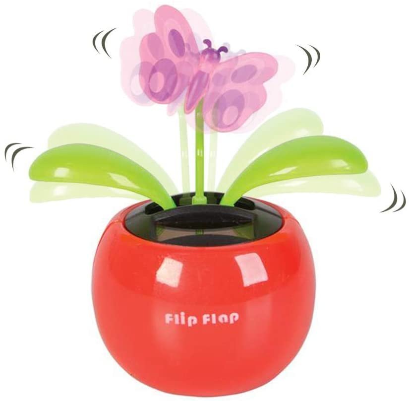 Solar Toys for Kids, Set of 4, Solar Powered Dancing Flower Toys with Adhesive Stickers, Colorful Assorted Designs, Cute Window and Car Dashboard Decorations, Kids Party Favors