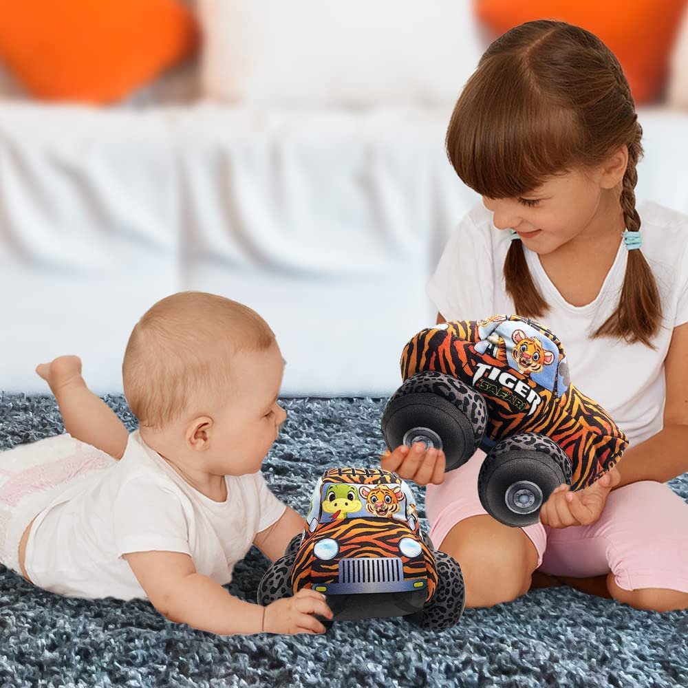 8" Big Monster Truck Animal-Themed Stuffed Toy for Toddlers