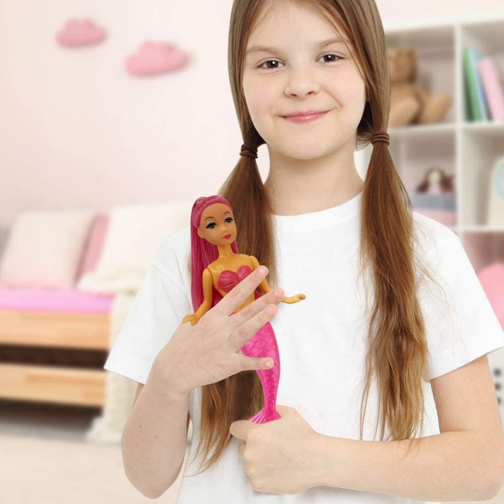 Mermaid Playset for Girls, Mermaid Toys Set with 3 Figurines & 3 Brushes Princess Party Favors for Children, Best Birthday Gift for Kids