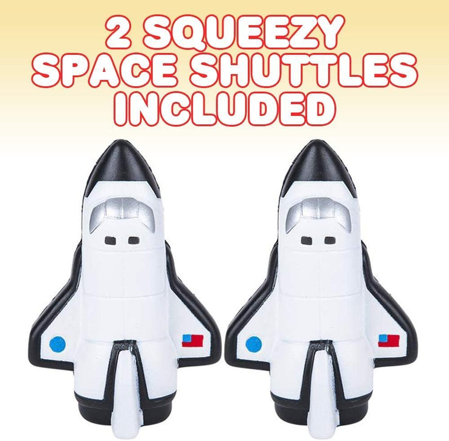 Squish Space Shuttle 2 Pack, 4.75" Squishy Slow Rising Stress Relief Toys for Kids