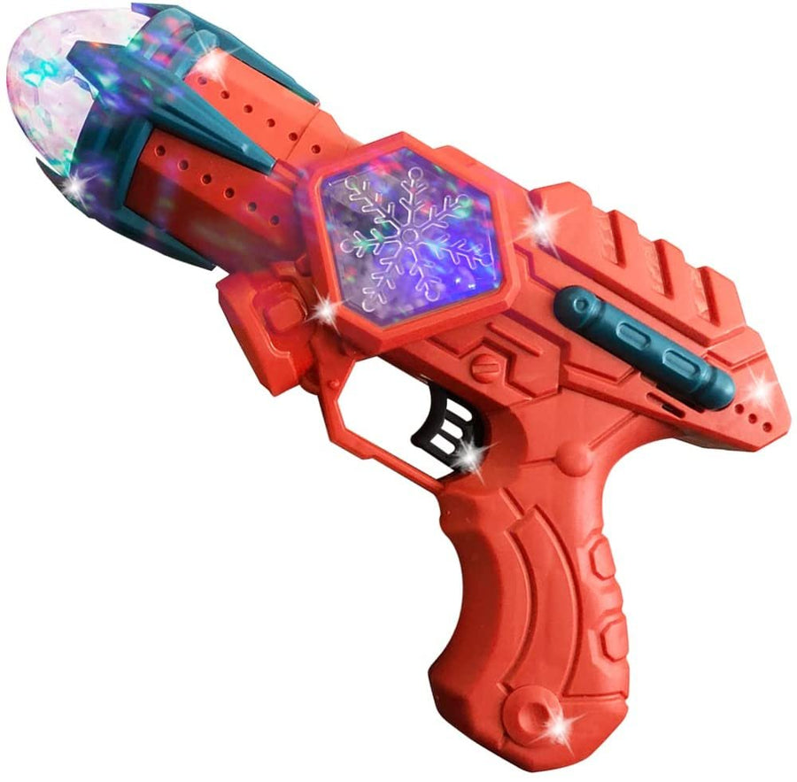 Flashing Disco Gun, 1 Piece, Light Up Toy Gun for Kids with Sound and Spinning LEDs, Musical Toy Gun Pistol for Boys and Girls, Rave Accessories for Adults and Gift for Kids
