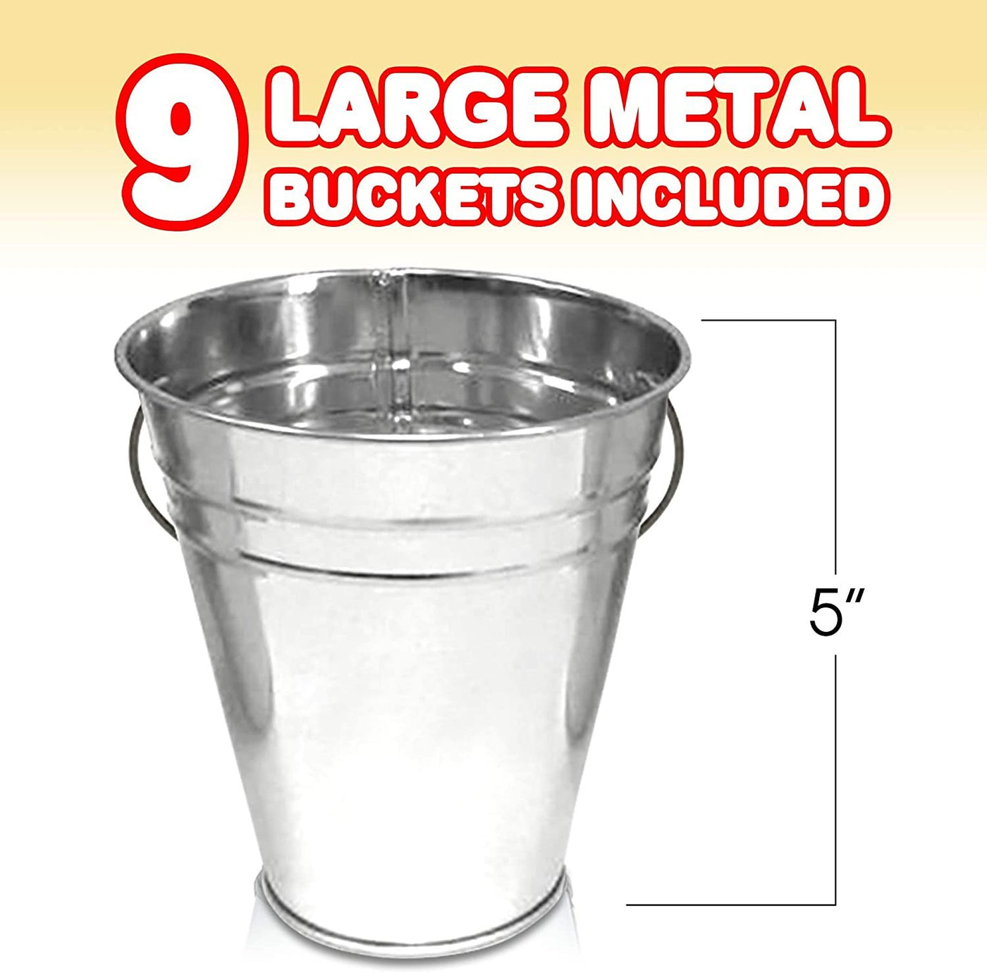 Gamie Bucket Ping Pong Ball Game Includes 9 Metal Buckets, 12 Balls, and 1 Number Sticker Sheet - Fun Party Activity for Kids and Adults, Great Gift Idea for Kids