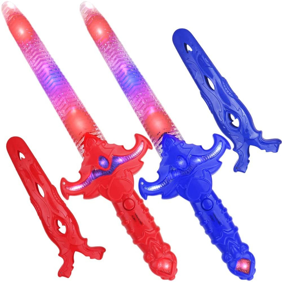 Light Up Toy Swords with Sounds, LED Toy Sword Set with Removable Covers, Plastic Toy Swords, Warrior Halloween Costume Accessories, Light Up Halloween Toys, Halloween gifts for kids