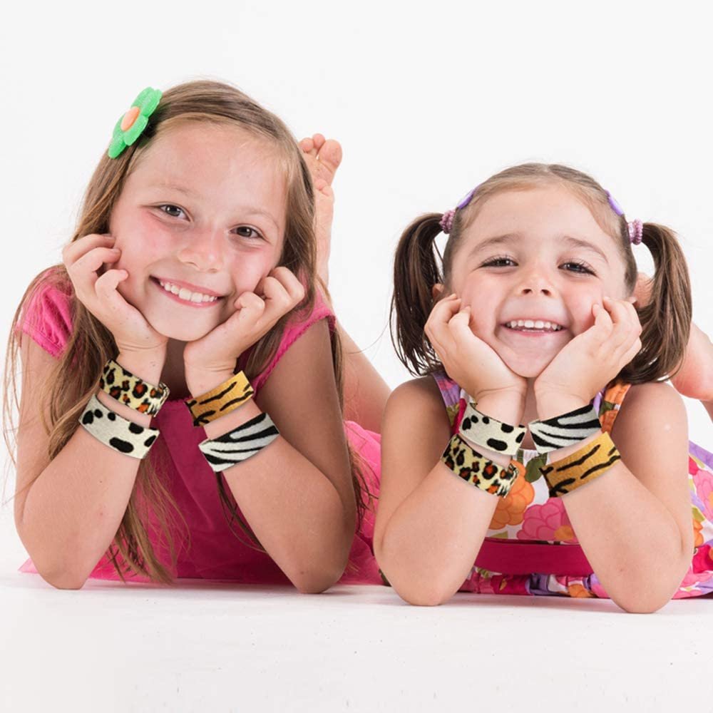 Animal Print Slap Bracelets for Kids, Set of 8, Assorted Slap Bands with Zebra, Cheetah, Tiger, and Cow Prints, Zoo, Safari, and Animal Birthday Party Favors and Goodie Bag Fillers