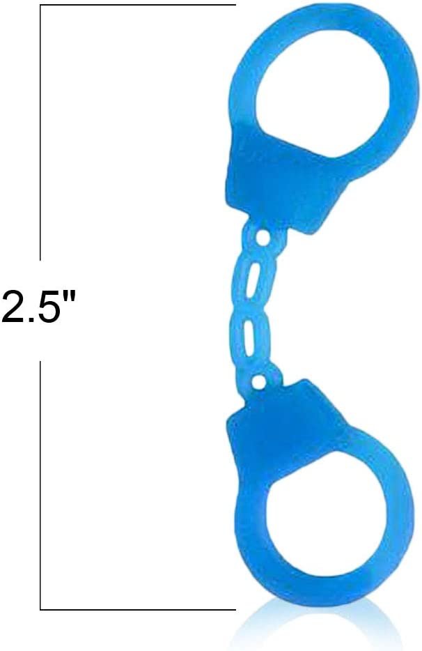 Mini Stretch Finger Cuffs for Kids - Pack of 144 - Rubber Hand Cuffs for Fingers - Police Theme Party Supplies, Neon Party Favors, Goodie Bag and Pinata Fillers - Assorted Vibrant Colors