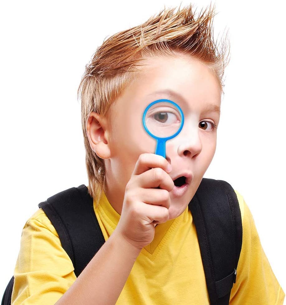 Kids’ Magnifying Glasses - Bulk Pack of 144 - Mini Magnifier Lenses in Assorted Bright Colors, Hand Held Magnifying Glasses Favors for Science, Explorer, Spy, Detective, or Insect Party