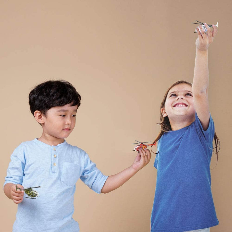 Diecast Helicopters - Pack of 4 - Police, Fire Engine, EMS, and Military Diecast Toy Choppers with Spinning Propellers, Birthday Party Favors for Boys and Girls