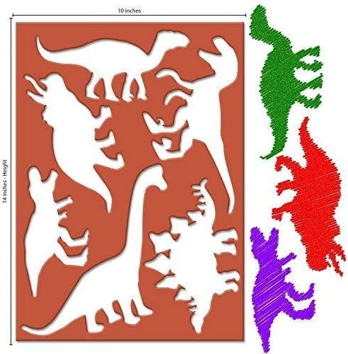 Karty Large Dinosaur Stencils for Kids Extra Thick Includes 20 Large Dinosaur Shapes with Pictures and Info About Each Dinosaur Most Durable Animal