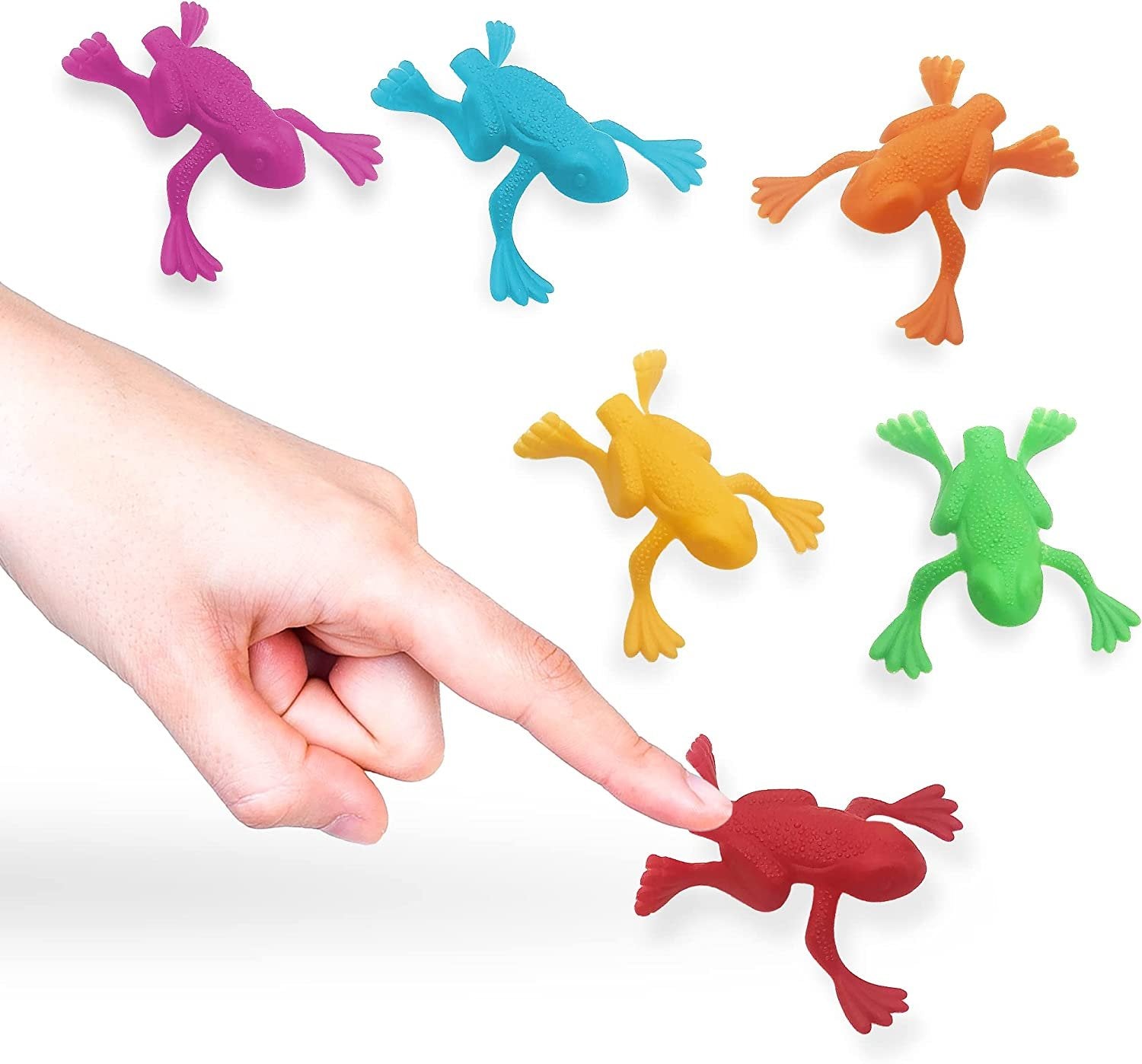 Jump n Leap Frog Toy - 130 Pack of 2" Assorted Colors, Cool Jumping Frogs for Kids - Vibrant Color Variety - Fun Party Favors, Goody Bag Fillers, Contest Prizes for Girls and Boys