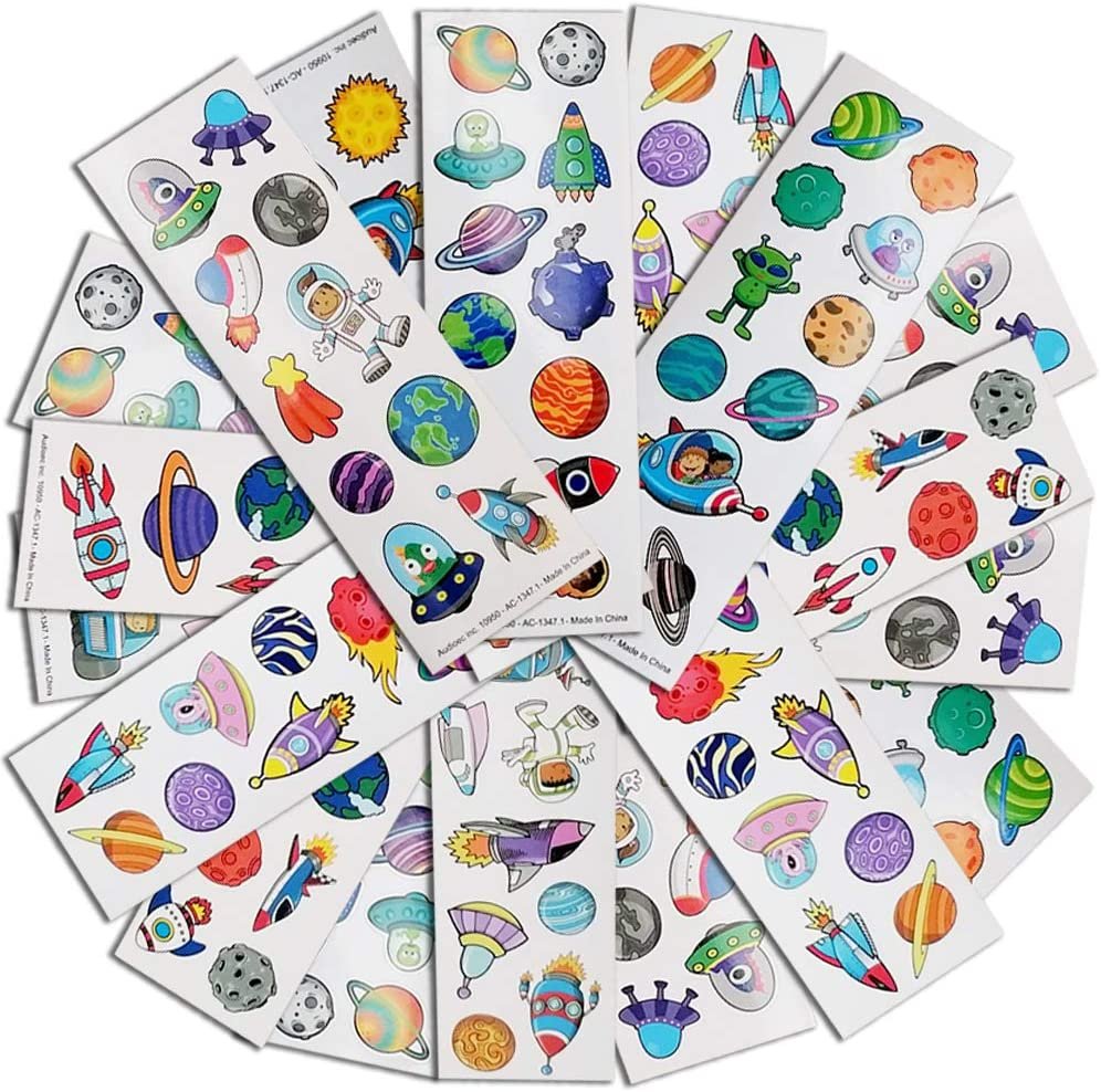 ArtCreativity Space Sticker Assortment, 100 Sticker Sheets of