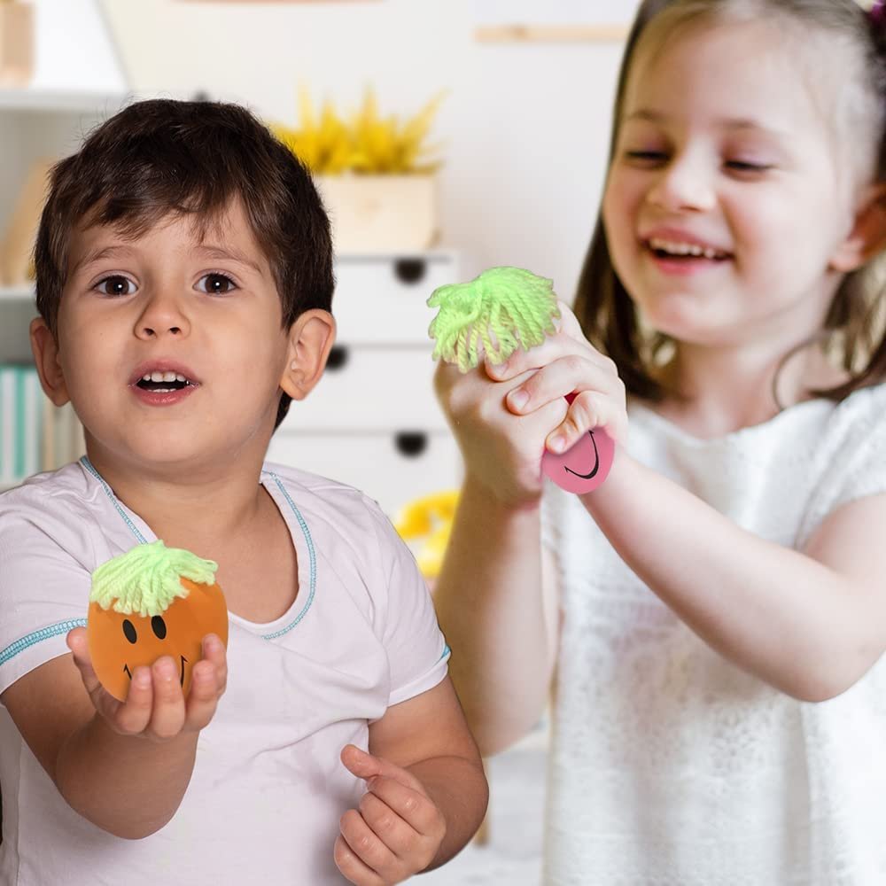 Smile Face Stretch Balls for Kids, Set of 6, Sand-Filled Sensory Fidget Toys, Stress Balls for Adults and Office Desktop Toys, Anxiety Relief Toys for Ages 3 and up