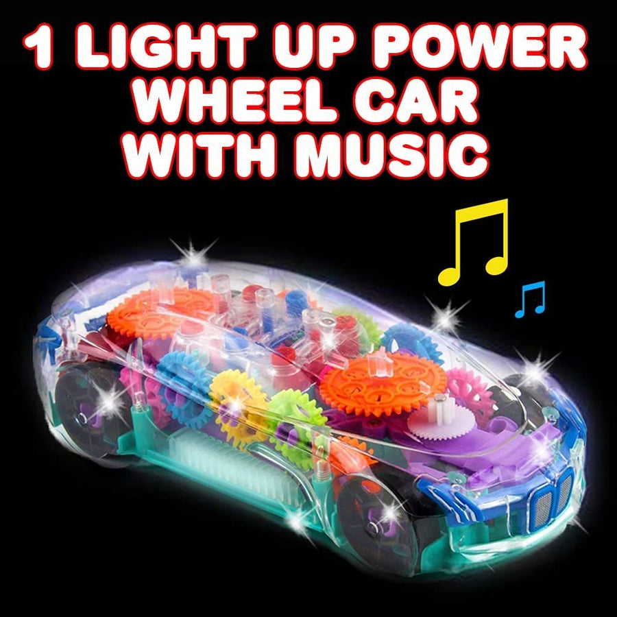 Bump & Go Light-Up Car Toy – Sensory Play with Moving Gears, Music & Flashing LEDs
