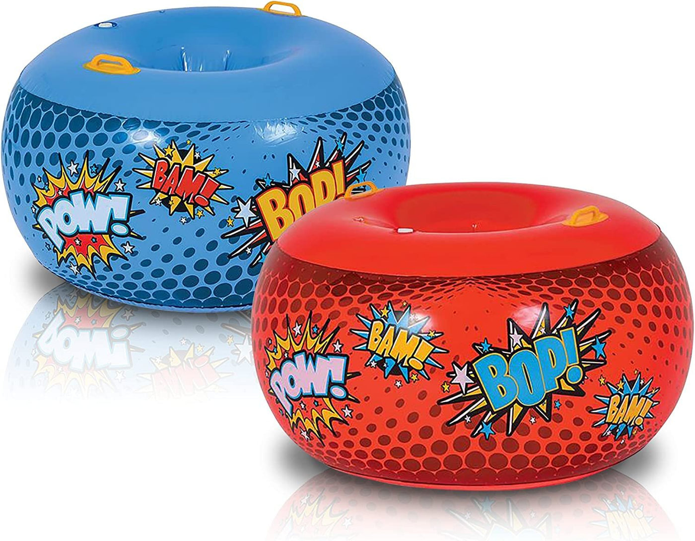 Inflatable Body Bumper Set for Kids - Pack of 2 - Colorful Bump Ball Toys with Handles - Great Summer Game, Fun Birthday Party Activity, Gift Idea for Boys and Girls - Red and Blue