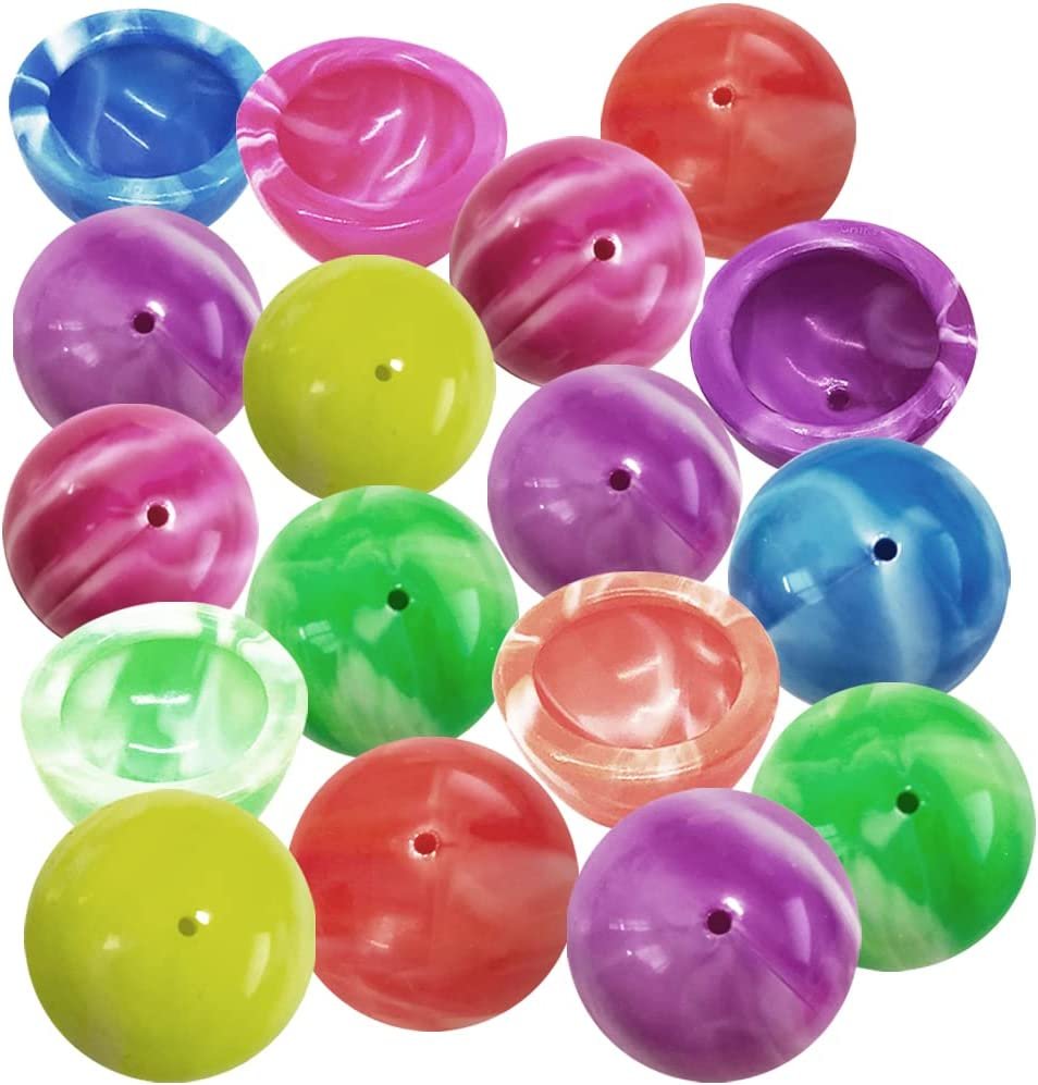 Marble Rubber Poppers for Kids, Pack of 12, Pop-Up Half Ball Toys with Marbled Designs, Old School Retro 90s Toys, Birthday Party Favors and Treat Bag Fillers, Fun Assorted Colors