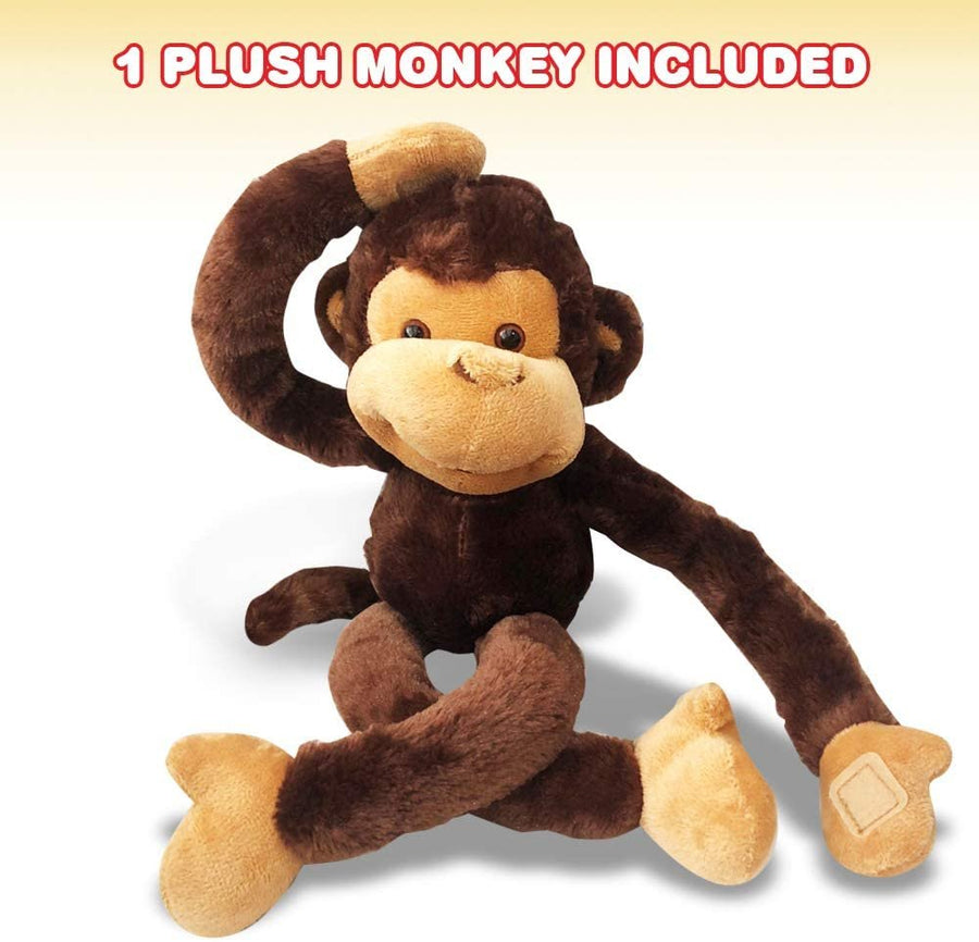 Long Arm Plush Monkey, 23" Hanging Monkey with Connectable Limbs, Ultra Soft and Huggable Stuffed Animal for Kids, Cute Home and Nursery Décor, Best Birthday Gift Idea